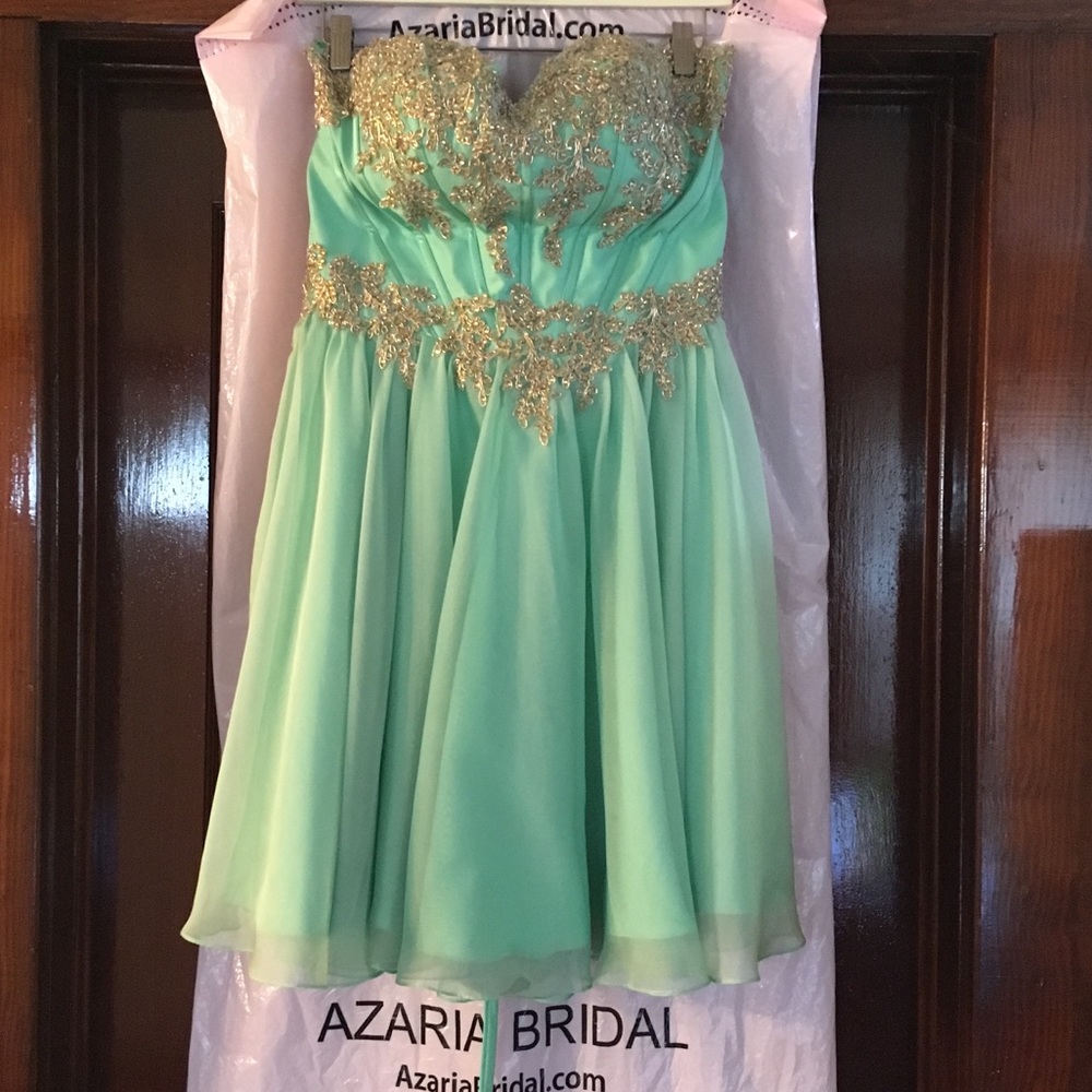 strapless dress. Lace up back,embellished.Gorgeous